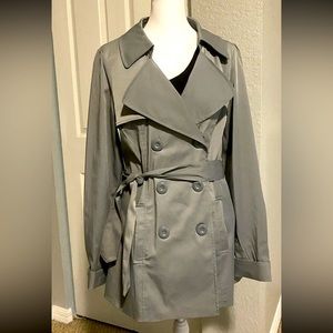 VERTIGO PARIS Womens Gray Double Breasted Trench Coat Jacket Size Medium - NWOT!